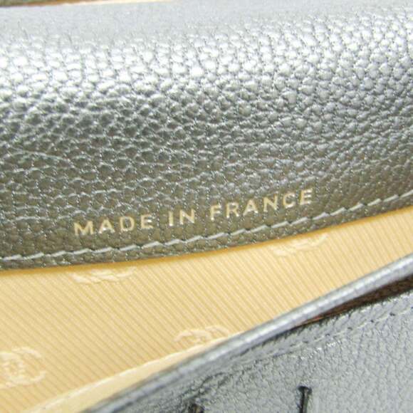 CHANEL Authentic Silver Leather Wallet